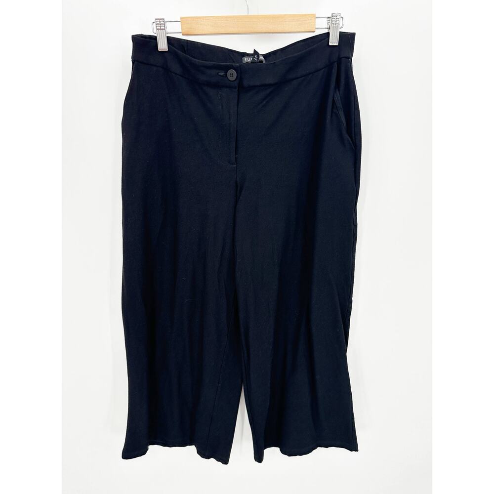 Eileen‎ Fisher Womens Cropped Wide Leg Pants Size 10 Quiet Luxury Minimal